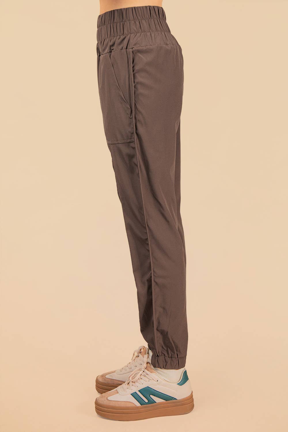 Chestnut Elasticized Waist Joggers