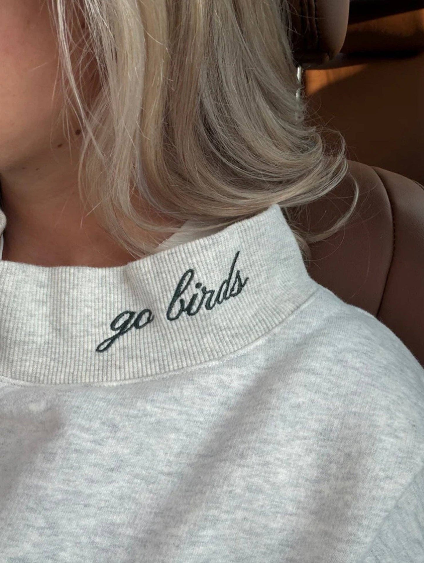 Philly Go Birds Embroidered Mock Neck Sweatshirt