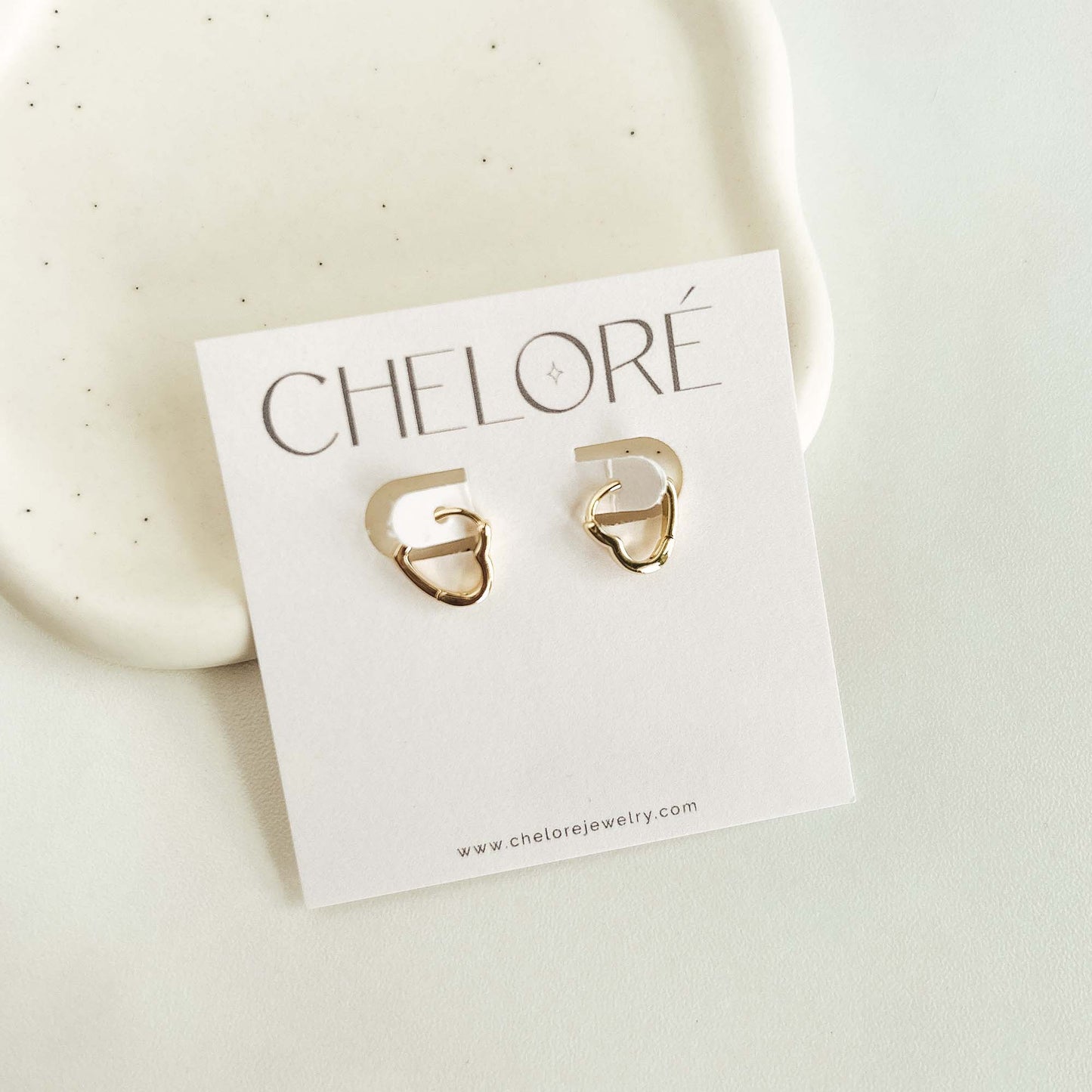 Cheloré Gold Mini Heart Hoops