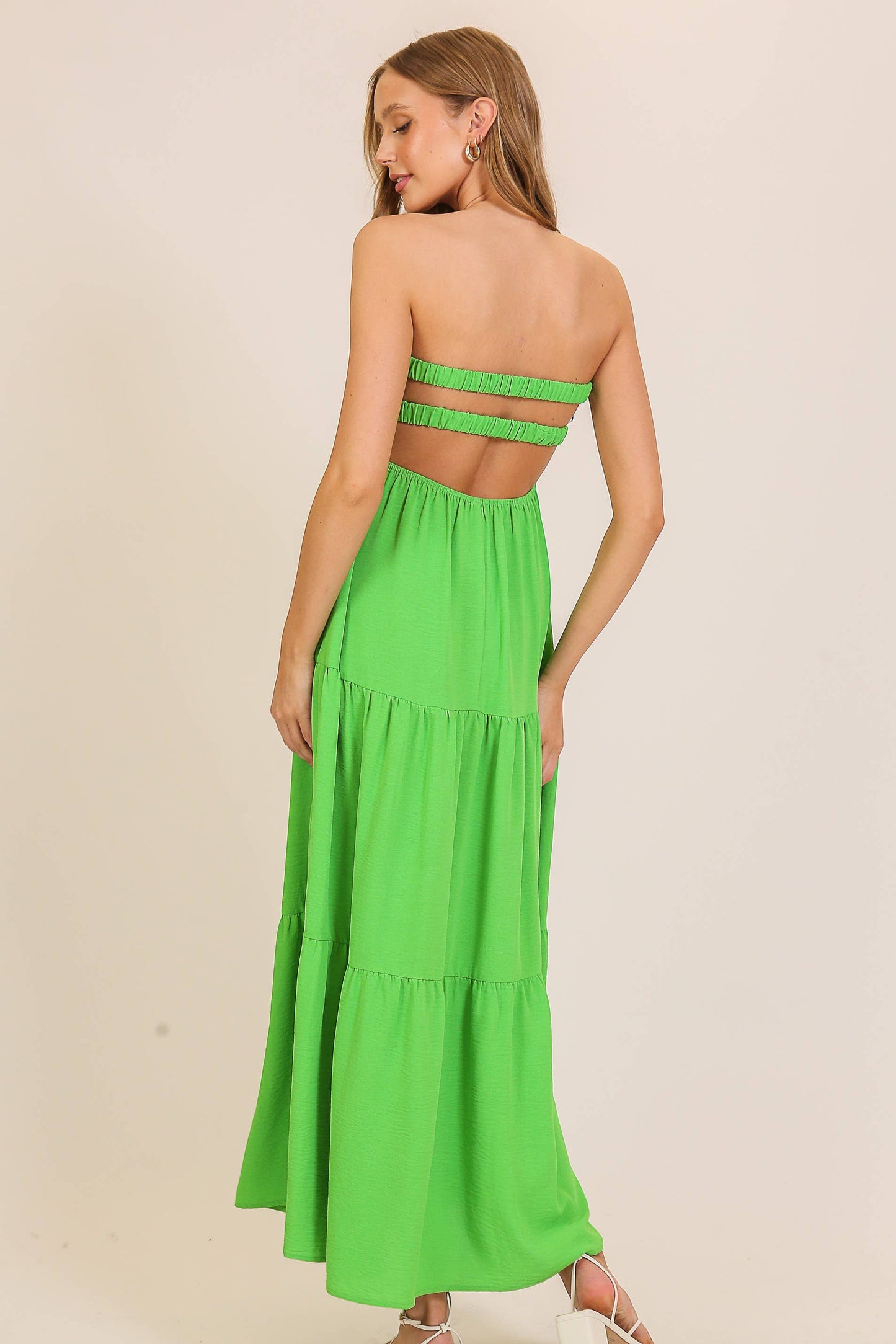 Lime Cutout Airflow Maxi Dress