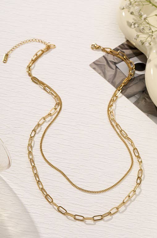 GOLD LAYERED CHAIN NECKLACE