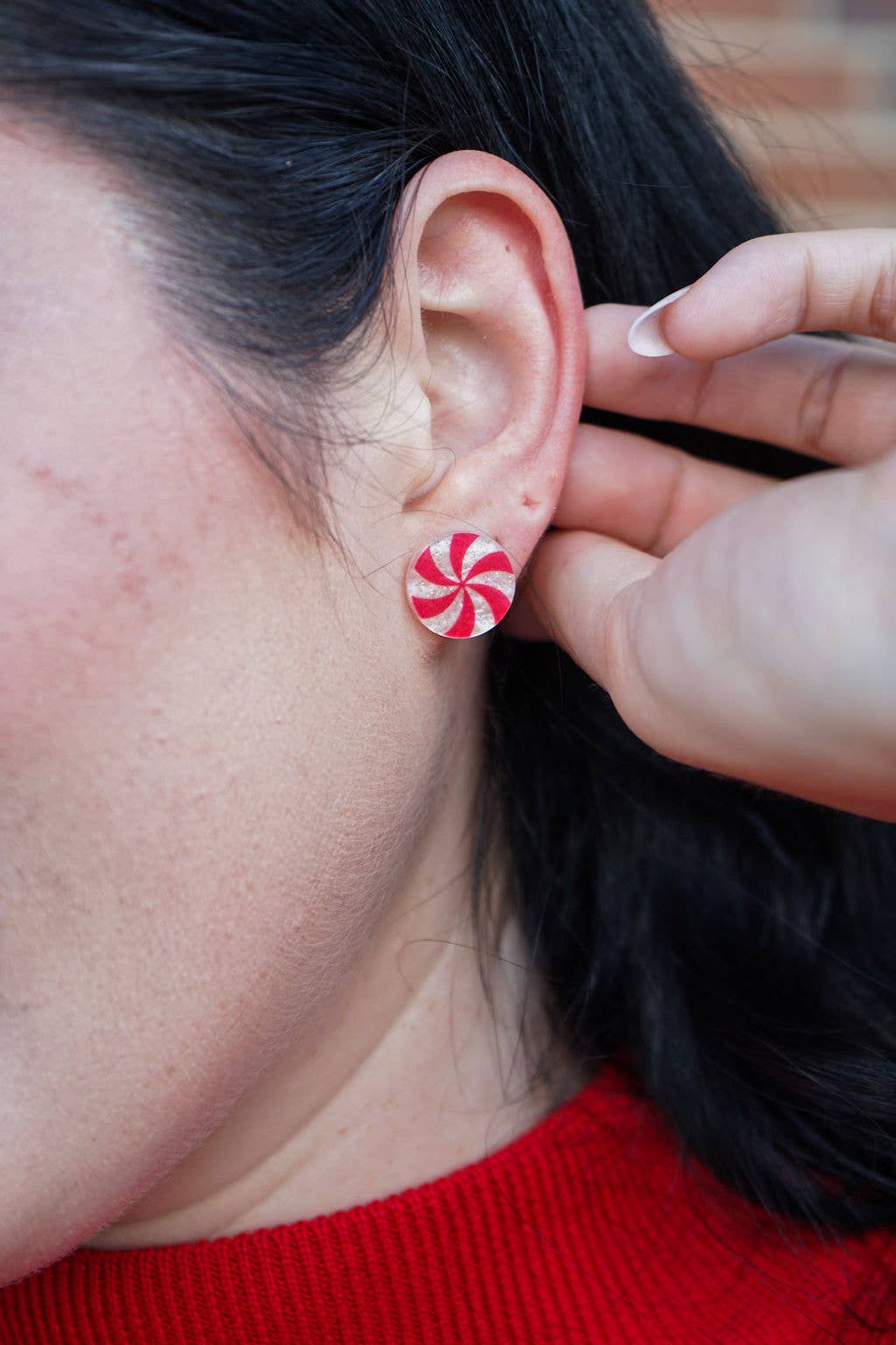 Peppermint Holiday Studs