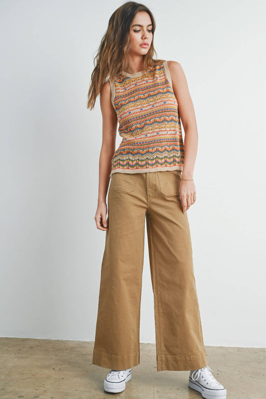 Wide Leg Square Pocket Pants