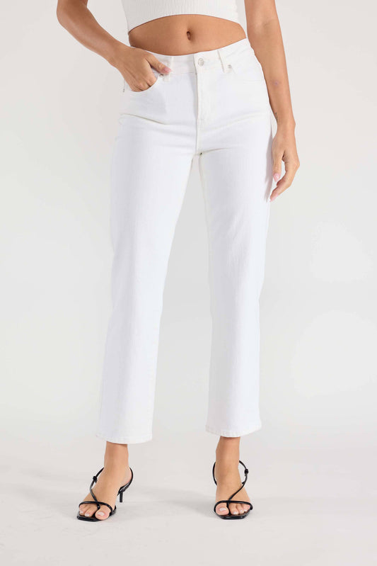High Rise Straight Regular Hem Jeans