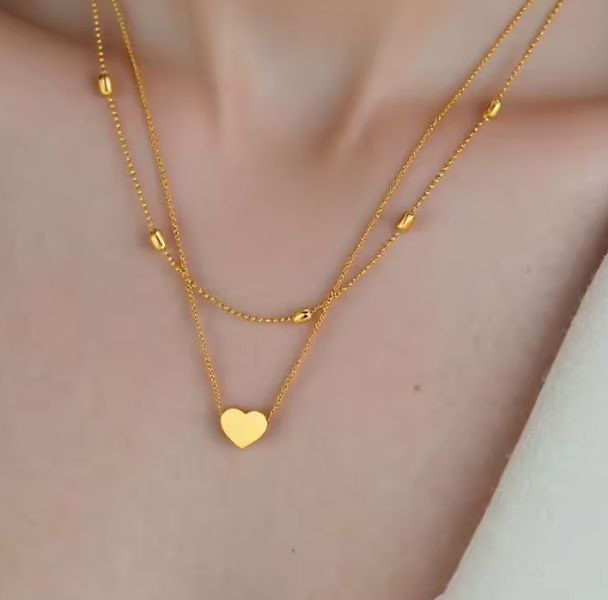 Heart Pendant Layered Necklace