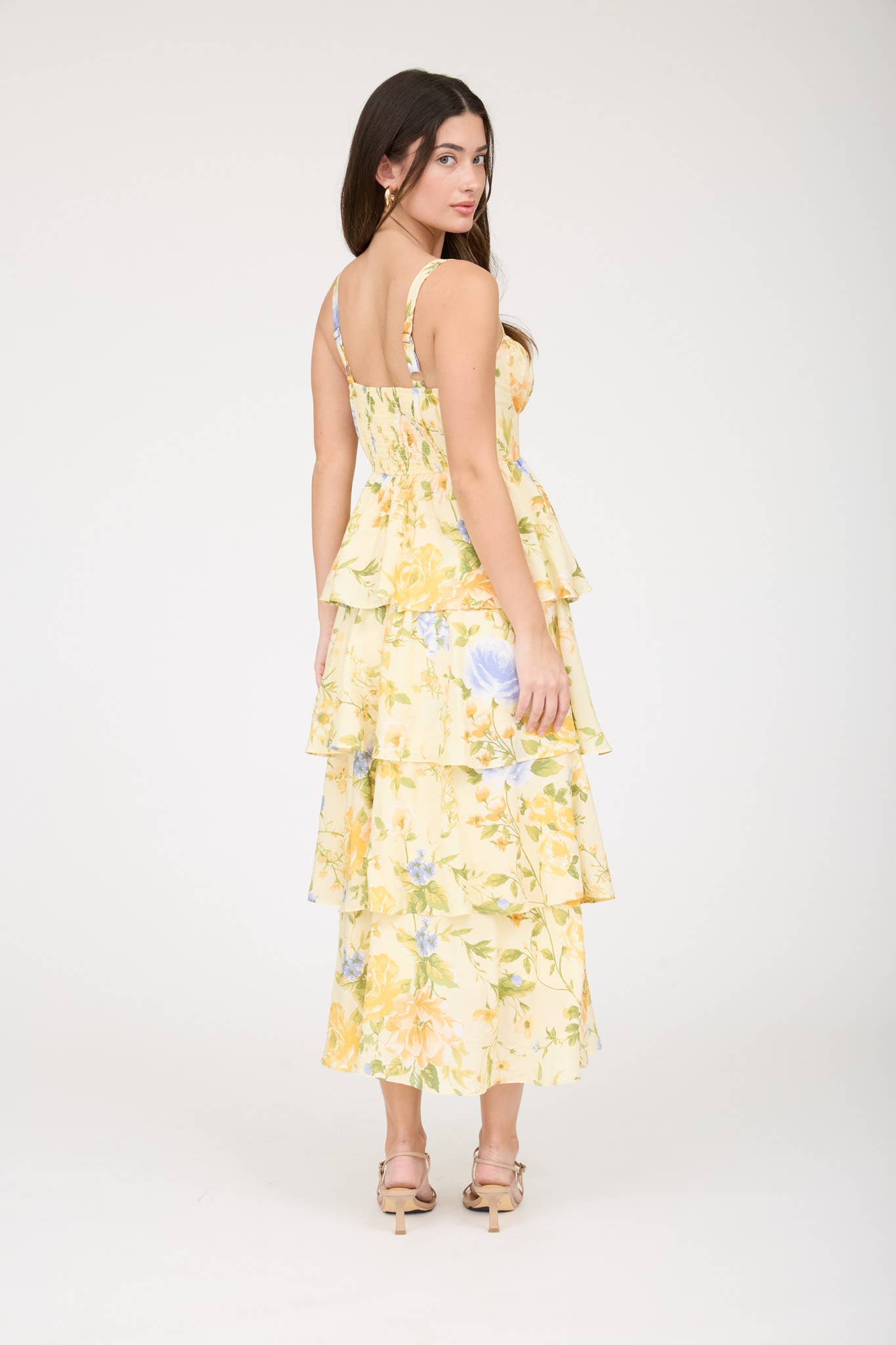 Floral Ruffle Tiered Midi Dress