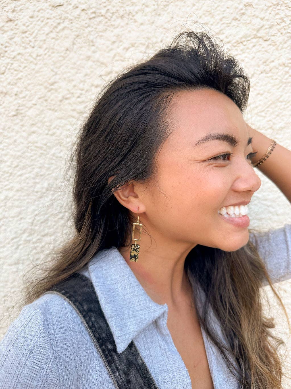 Black Gold Flake Earrings