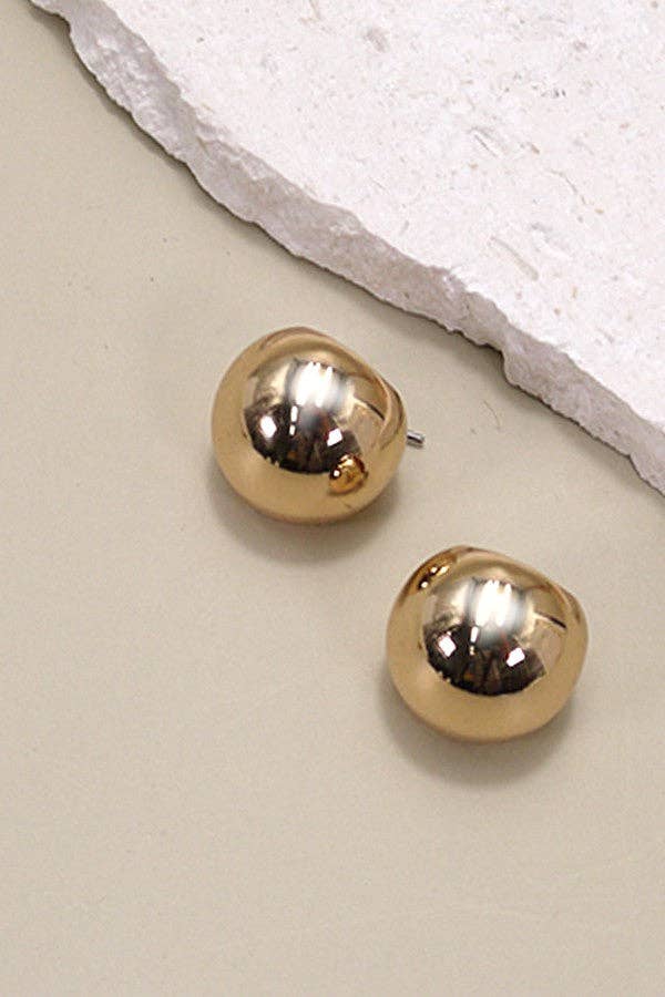 Round Puffed Hoop Earrings