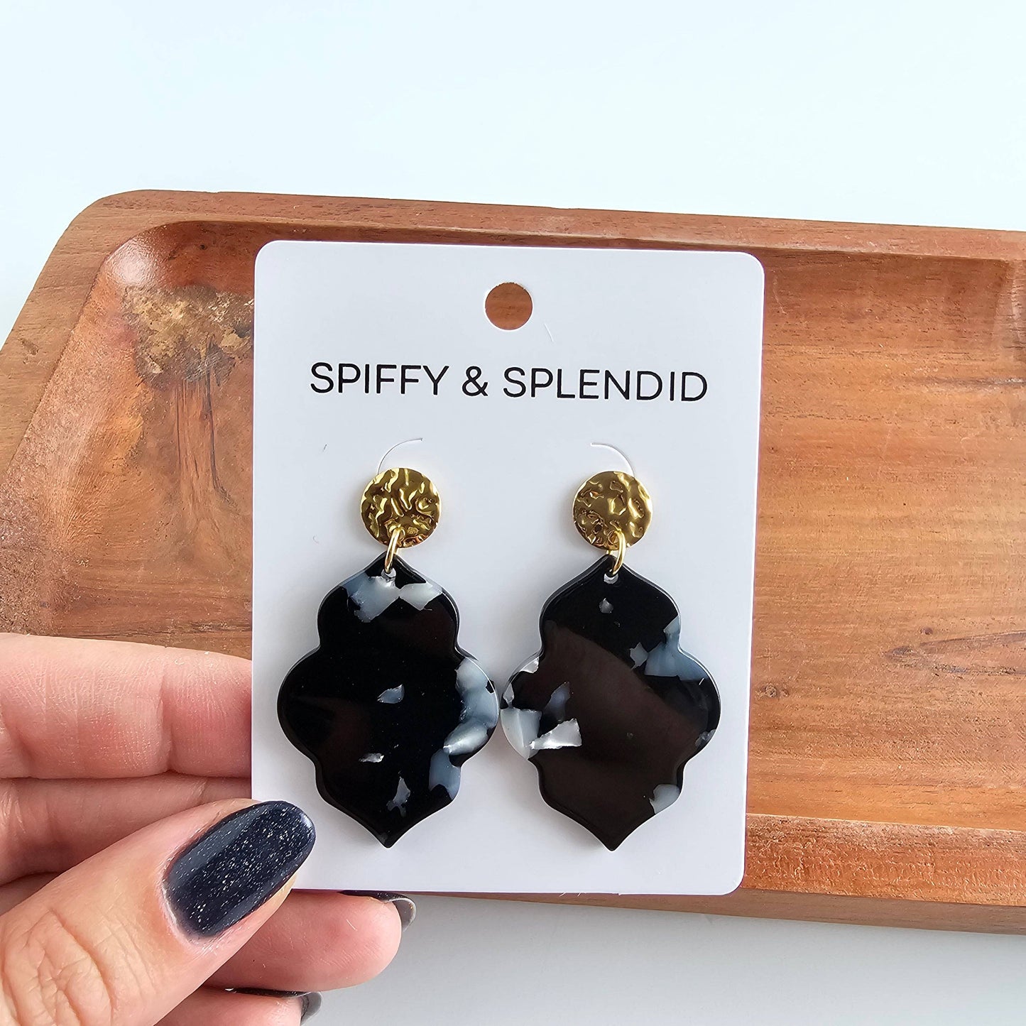 Natalia Onyx Black Earrings