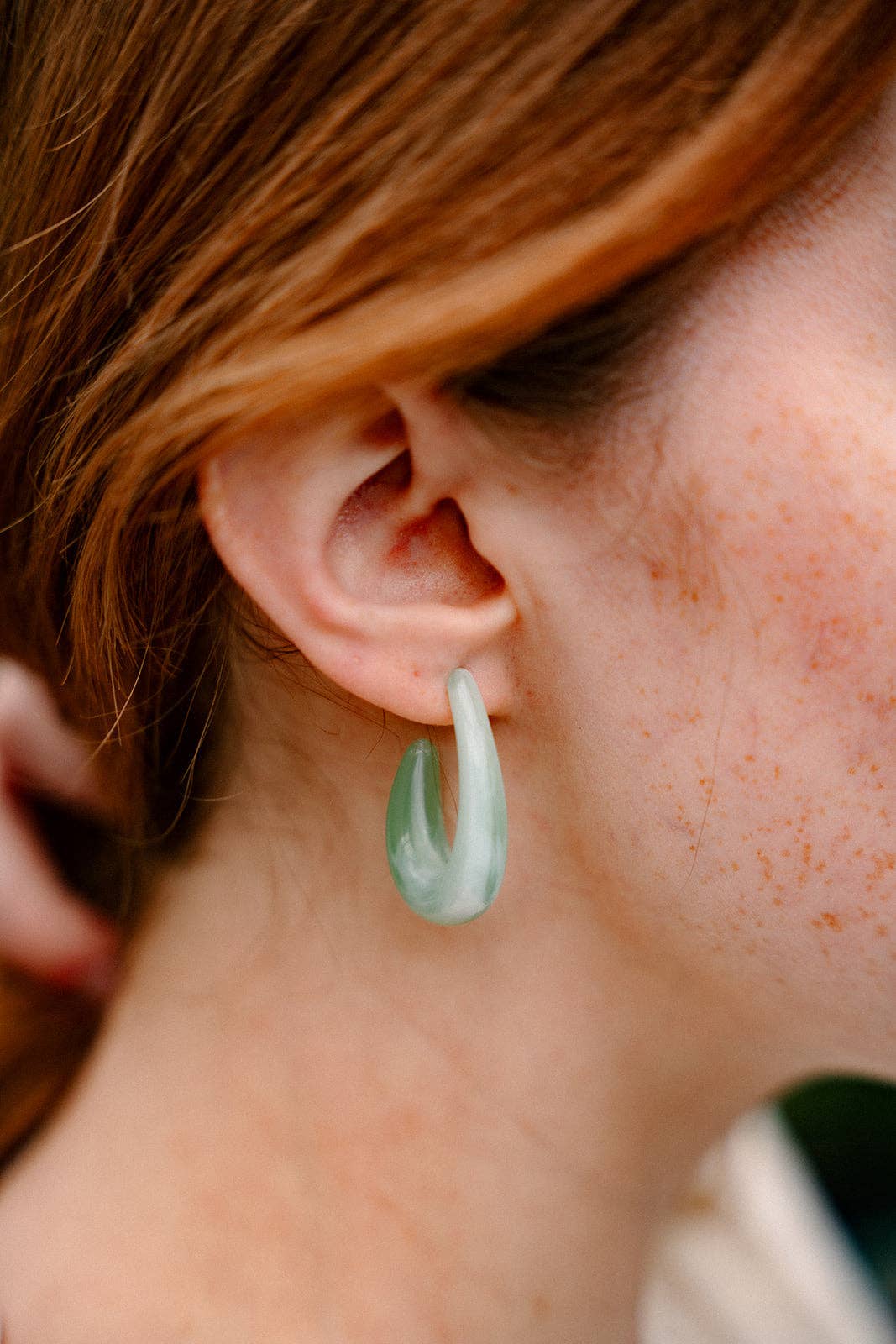 Sage Julie Hoop Earrings