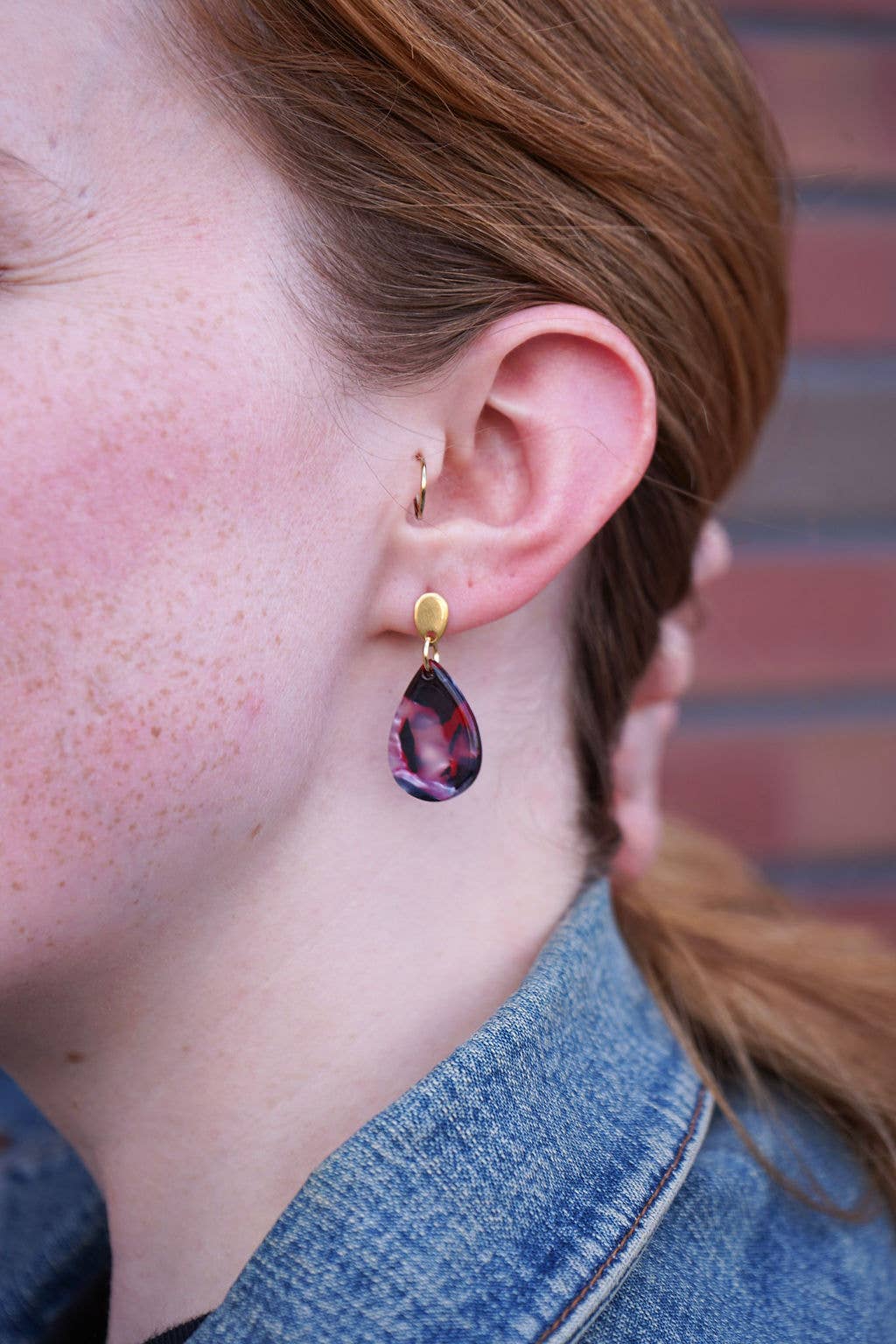 Burgundy Leah Drop Earrings