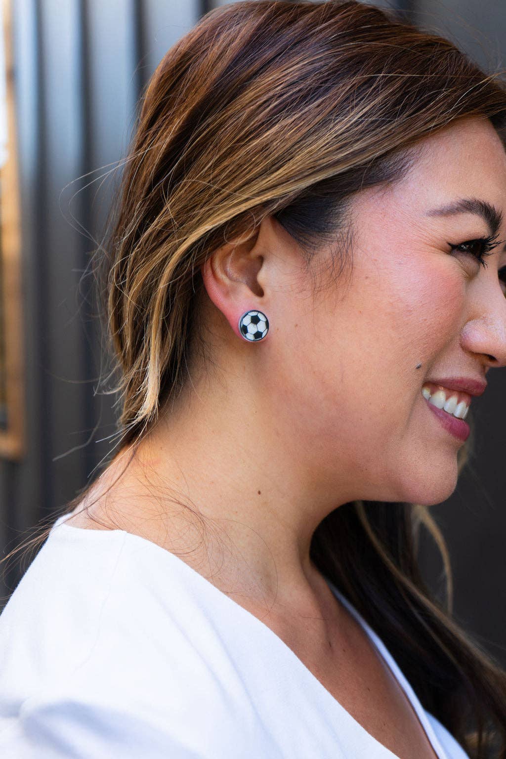 Glitter Soccer Ball Studs // Game Day, Jewelry, Earrings