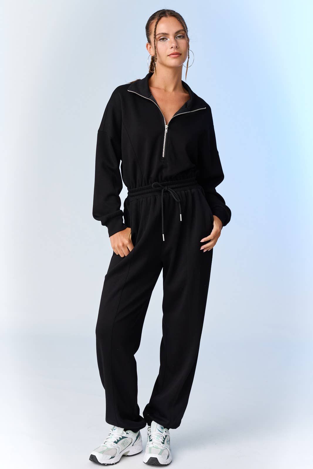 Zoe Soft Knit Zip Jumpsuit