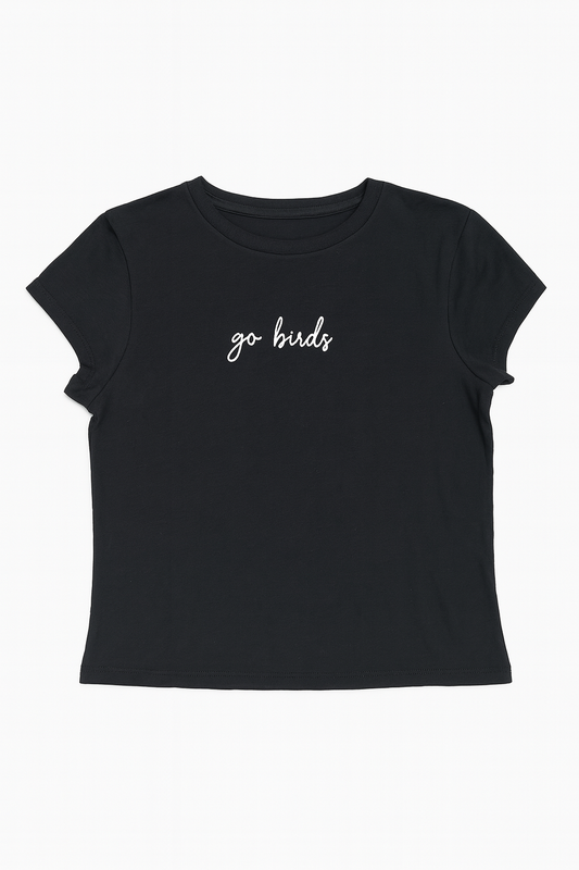 Go Birds White Cropped Tee
