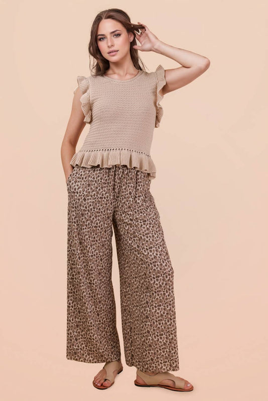 Ruffled Sweater Knit Top