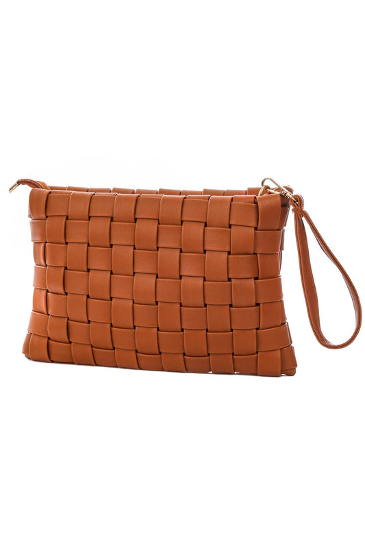 Leather Basket Weave Bag w/ Strap