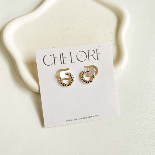 Cheloré Gold Mini Coissant Hoops