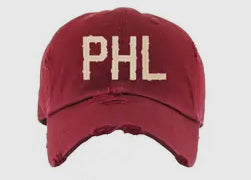 Maroon PHL Histressed Hat