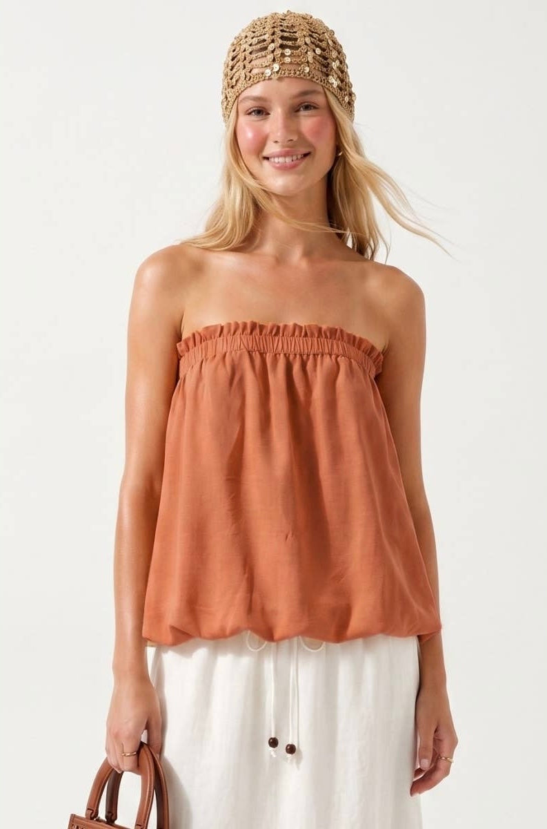 Bubble Hem Tube Top