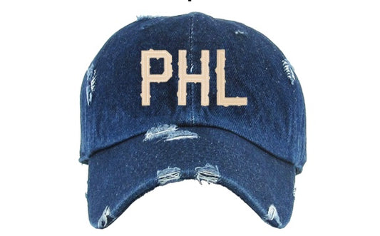 PHL Dark Denim Distressed Hat