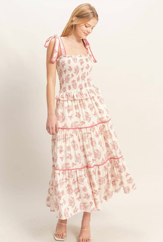 Pink Floral Tiered Sundress