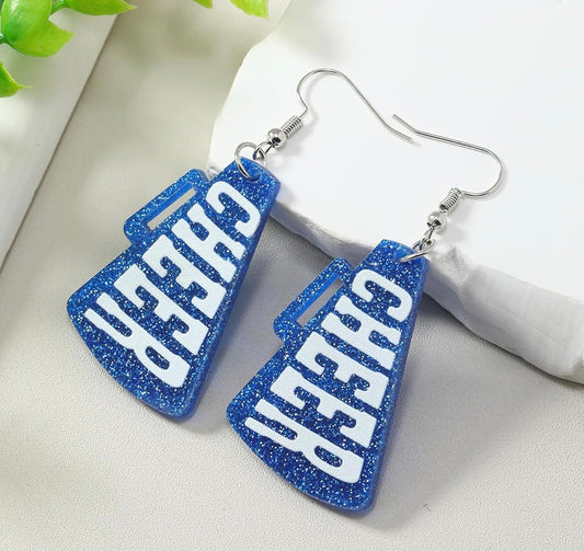 Glitter Cheer Megaphone Earrings