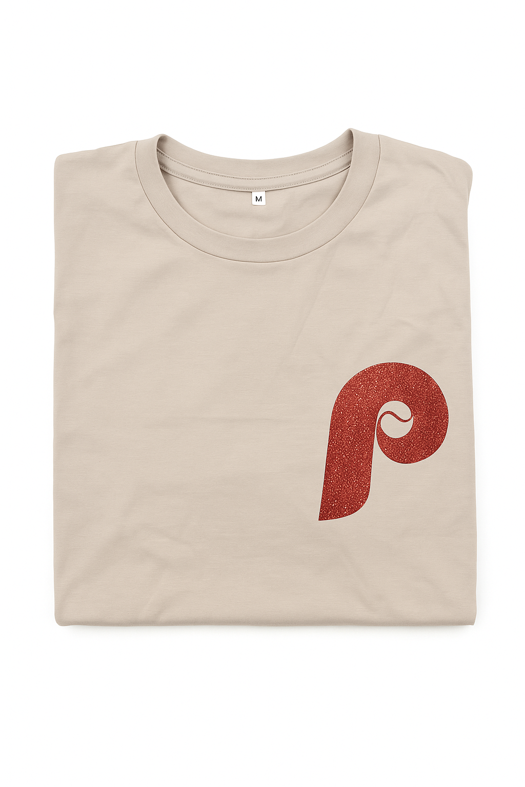 Phillies Tan Glitter Tee