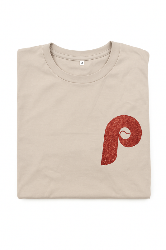 Phillies Tan Glitter Tee