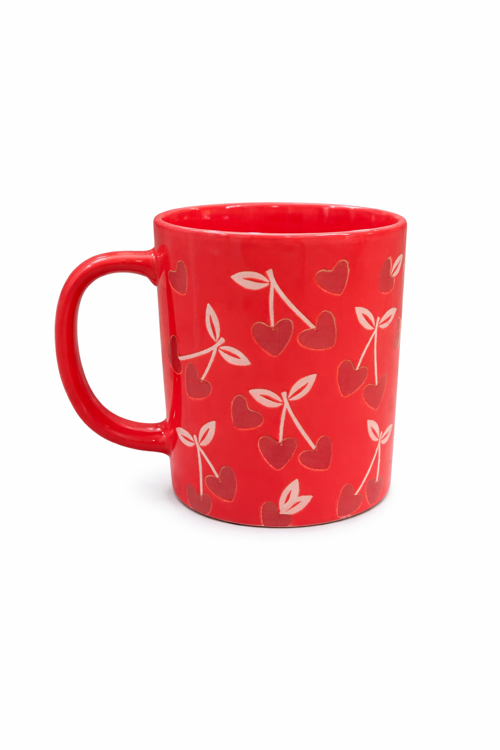 Red Cherry Heart Mug