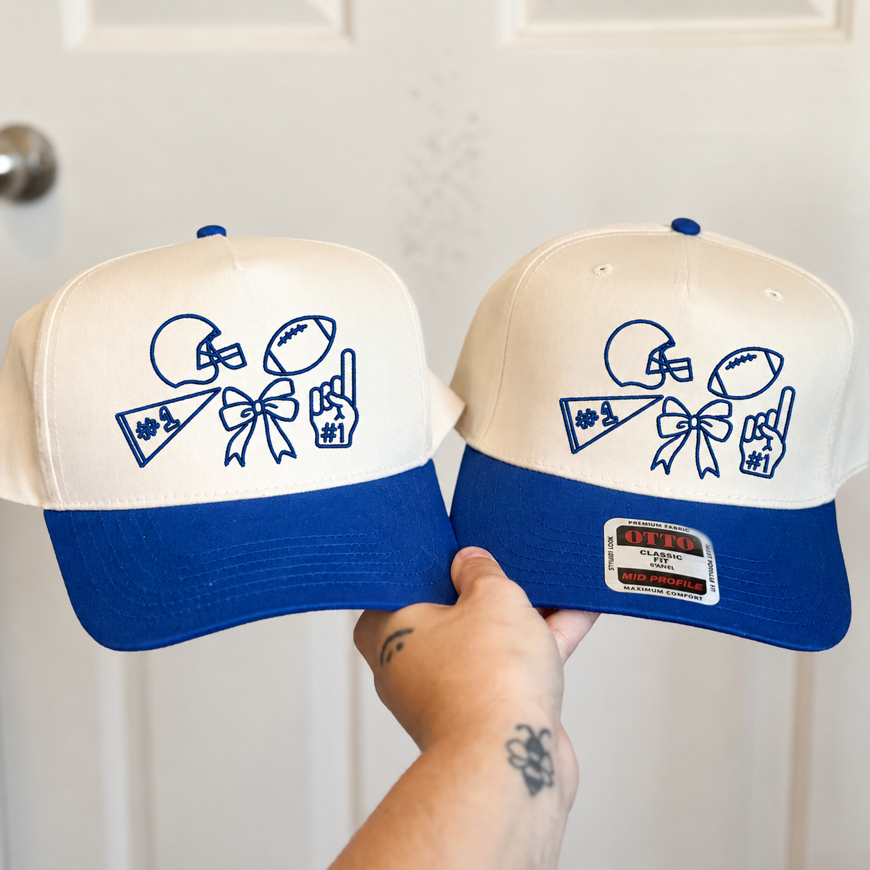 Bow Football Icons Embroidered Hat