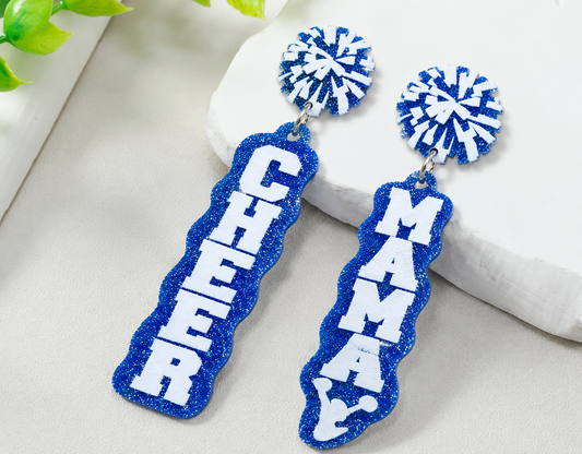 Cheer Mama Glitter Earrings