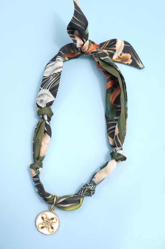 Flower Scarf Interchangeable Charm Necklace