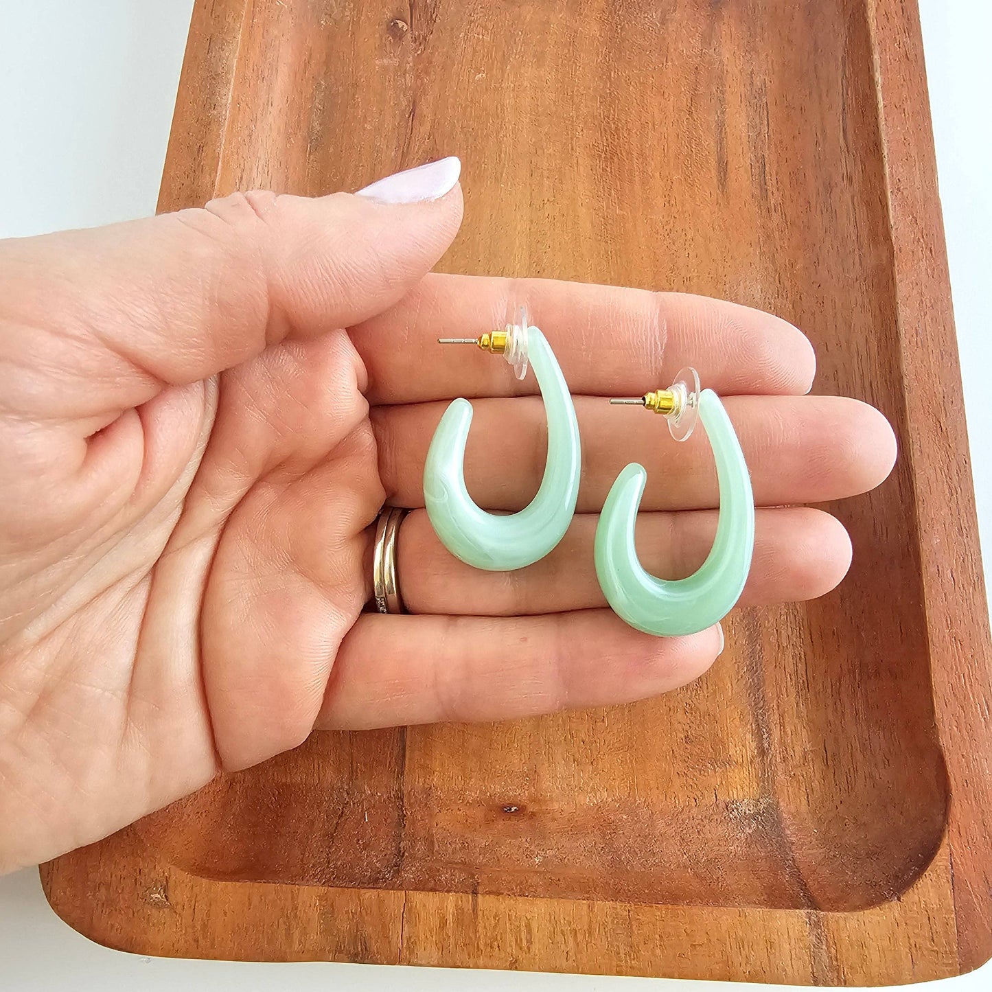 Sage Julie Hoop Earrings