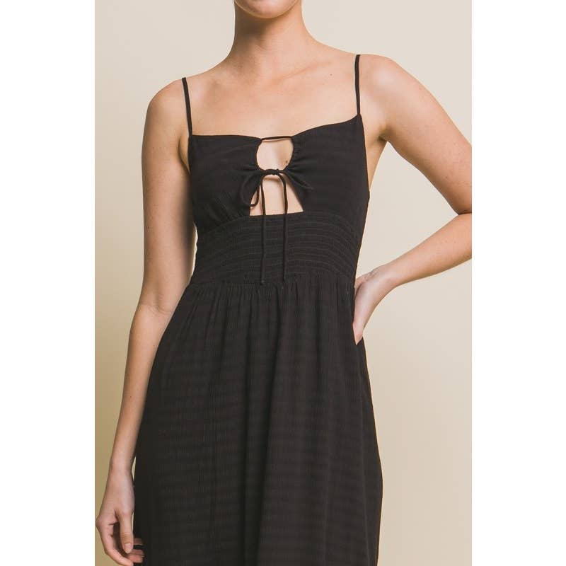 Woven Open Back Maxi Strap Dress