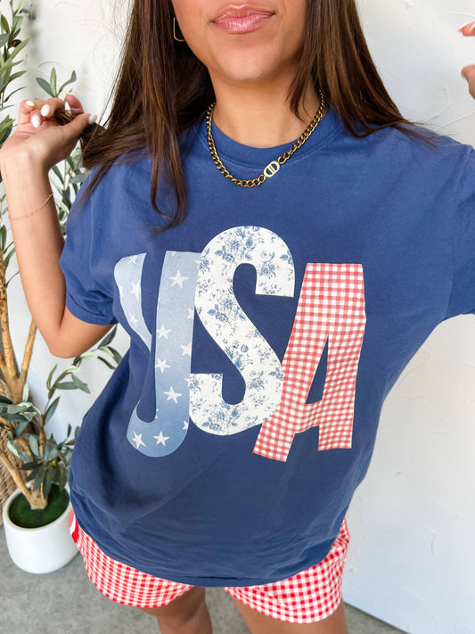 USA Patchwork Tee