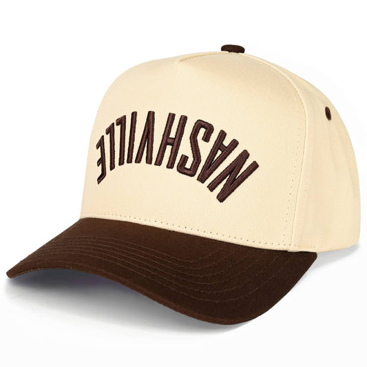 Brown NASHVILLE Embroidered Trucker Hat