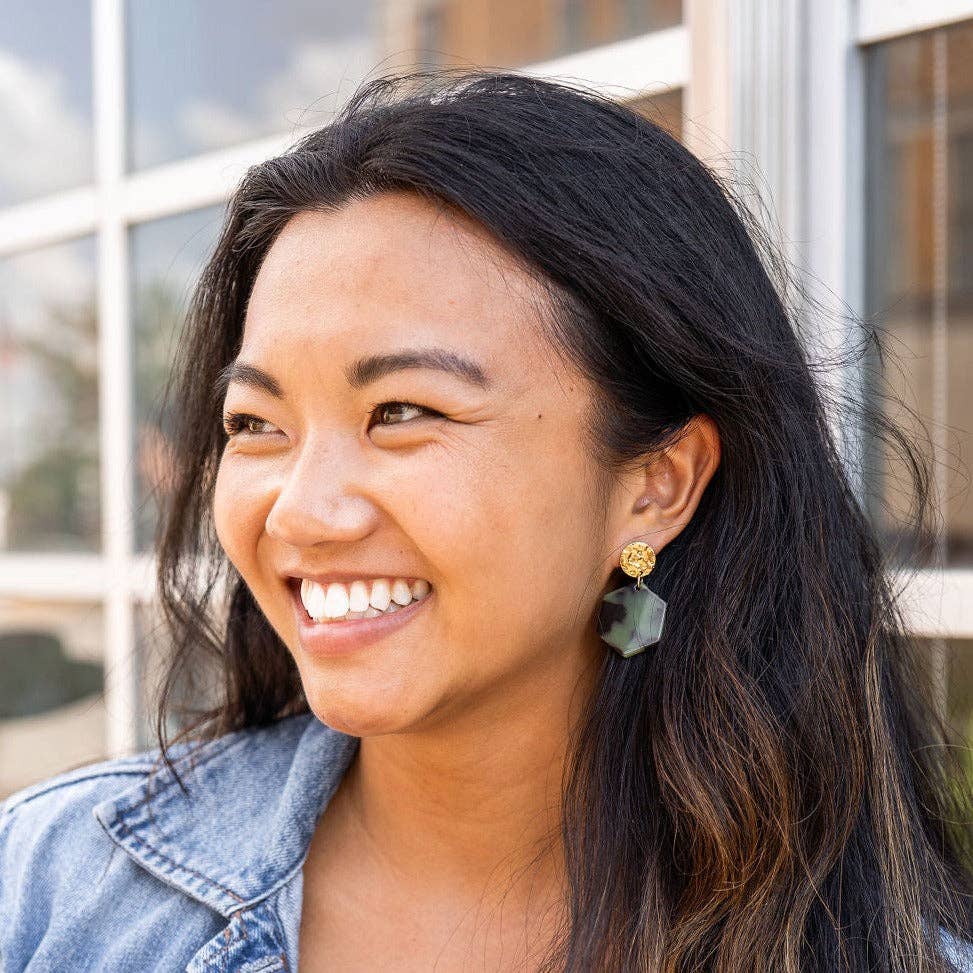 Olive Tortoise Roxy Earrings