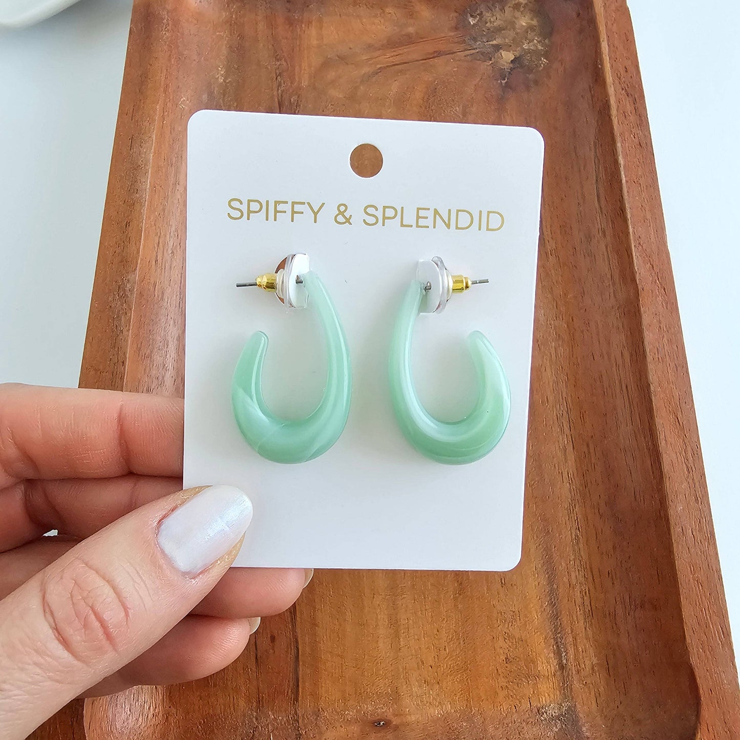 Sage Julie Hoop Earrings