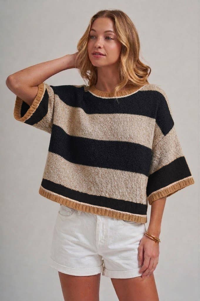 Wide Striped Loose Fit Sweater