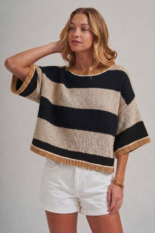 Wide Striped Loose Fit Sweater