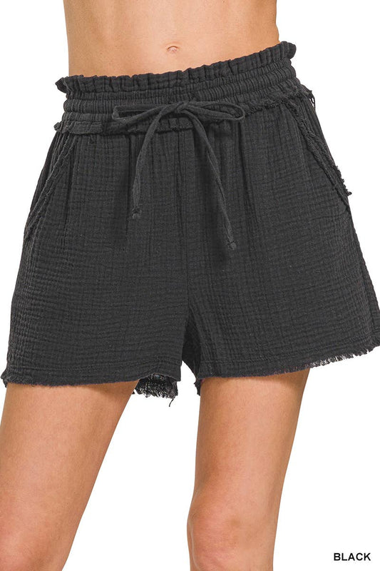 Double Gauze Drawstring Shorts