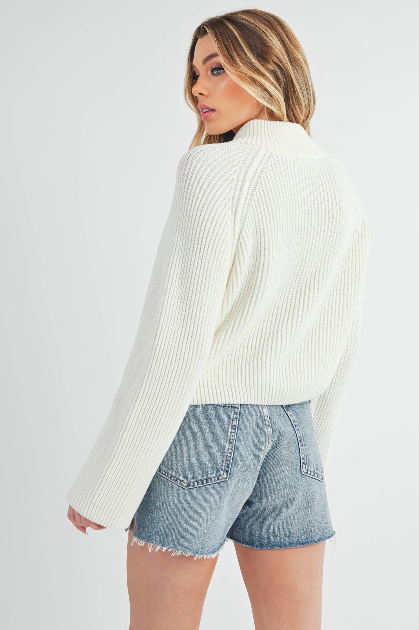 Heather Grey Half-Zip Sweater