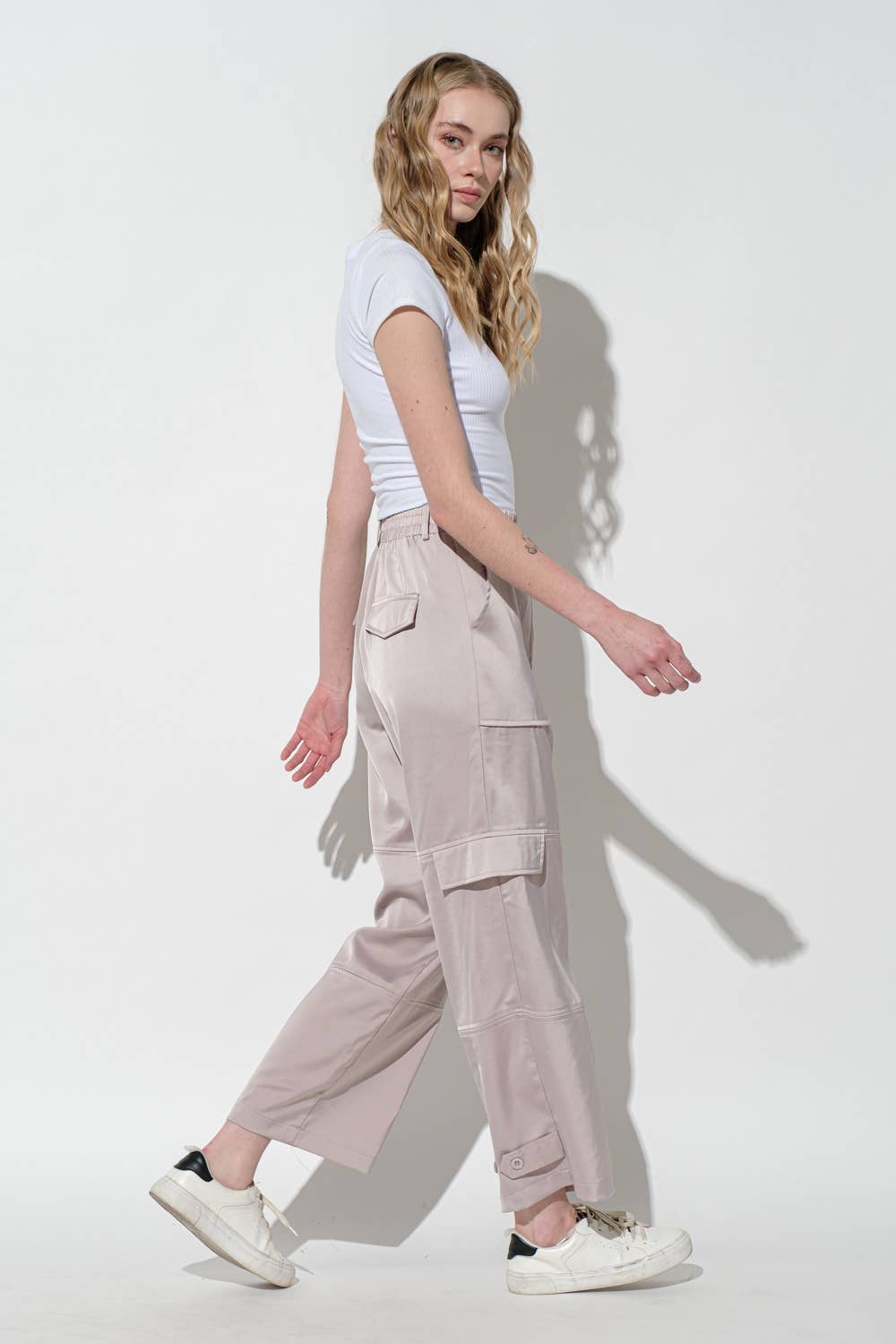 Satin Cargo Pants