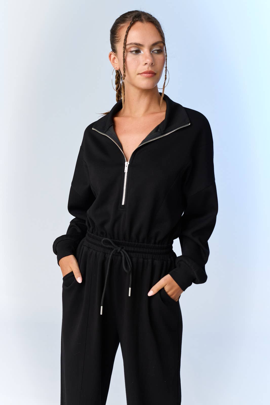 Zoe Soft Knit Zip Jumpsuit