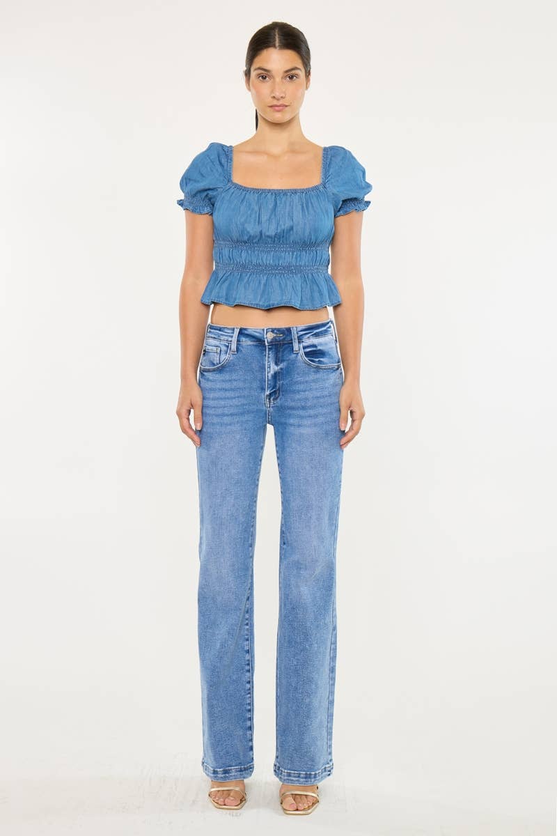 Kan Can High Rise Wide Leg Flare Jeans