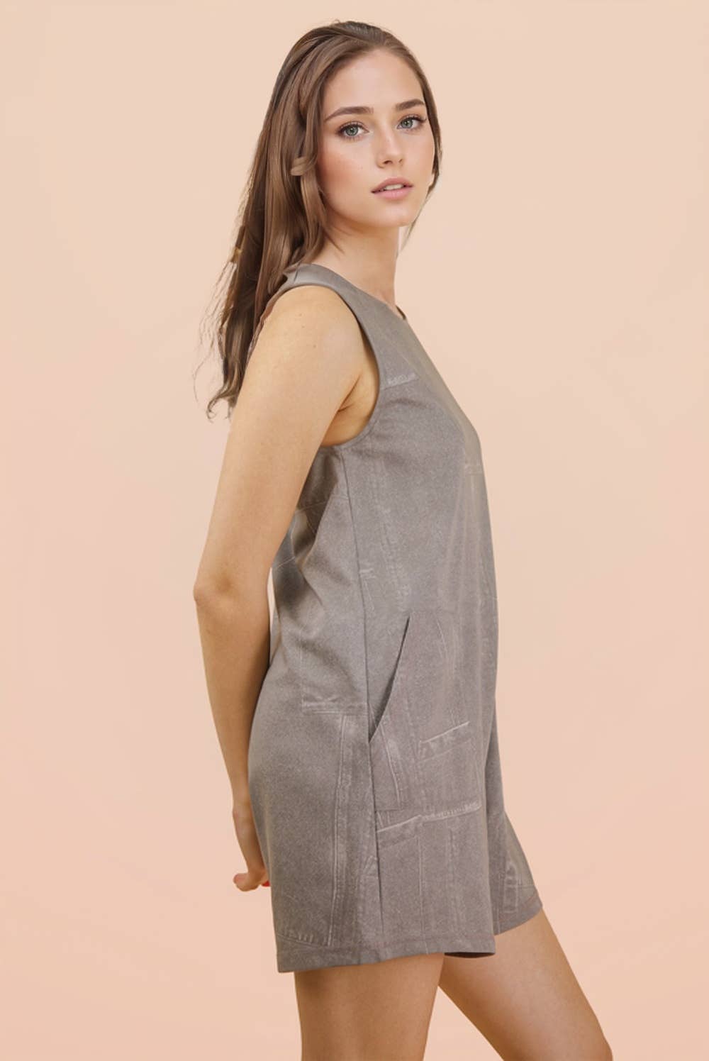 Black Acid Washed Romper