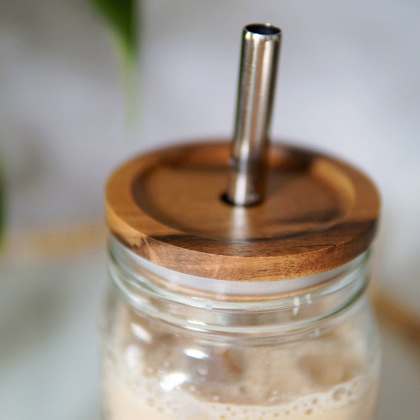 XL Sunflower Mason Jar Tumbler + Acacia Lid + Straw