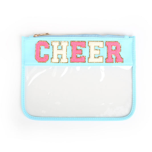 Varsity Cheer Letter Patch Clear Zippered Pouch Bag