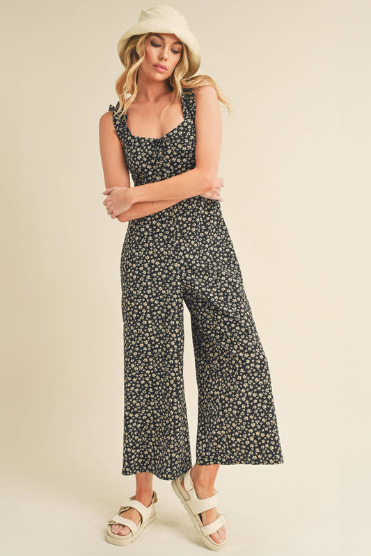 Black Floral Brandis Jumpsuit