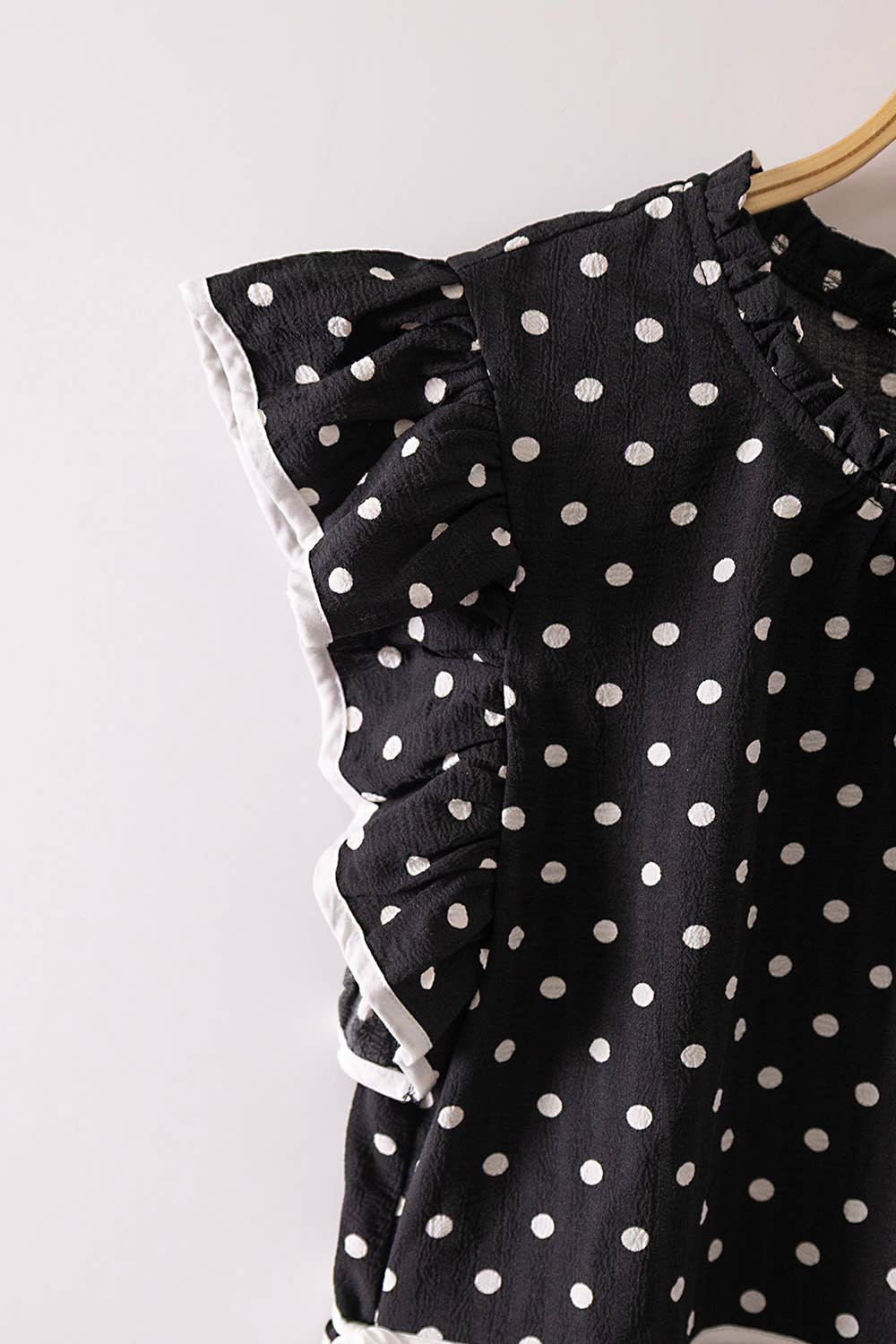 Romantic Polka Dot Ruffle Top